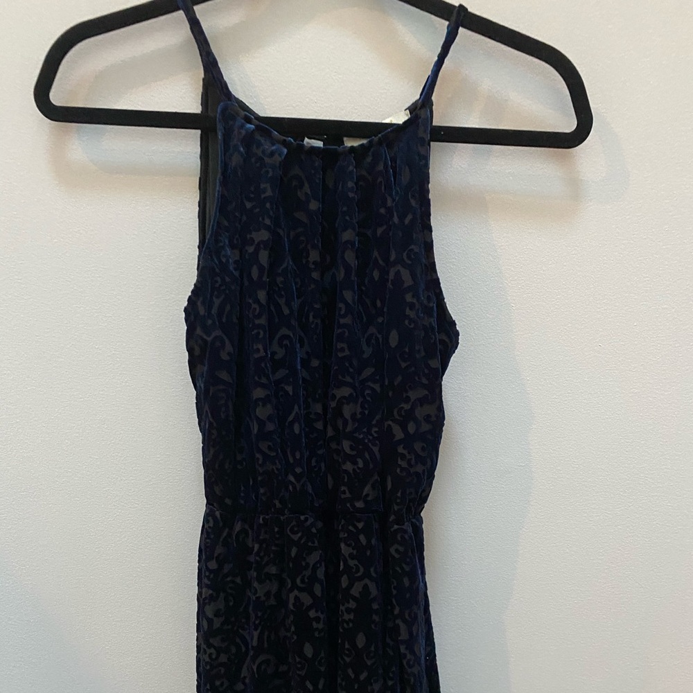 NWT Francesca’s Navy Blue Velvet Tank Top Dress XS